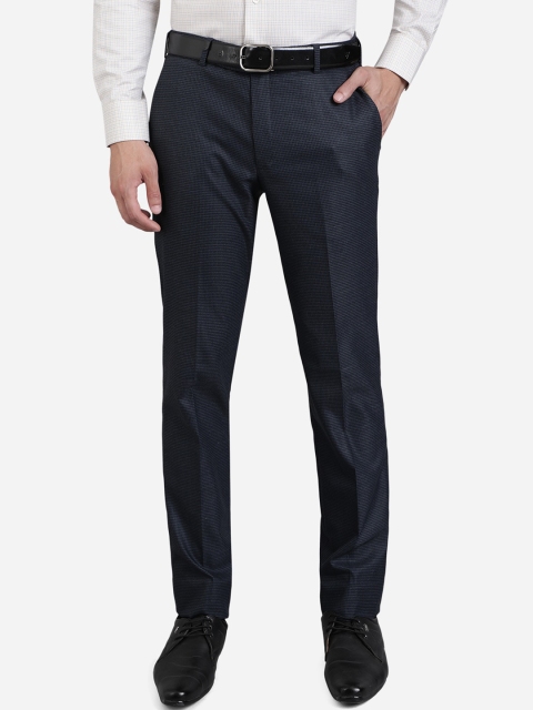 

JB STUDIO Men Blue Slim Fit Wrinkle Free Trousers