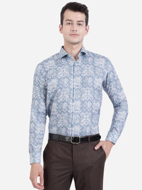 

JB STUDIO Men Blue Slim Fit Printed Formal Shirt