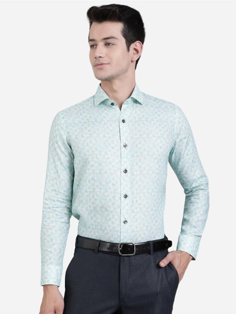 

JB STUDIO Men Green Slim Fit Floral Printed Formal Shirt