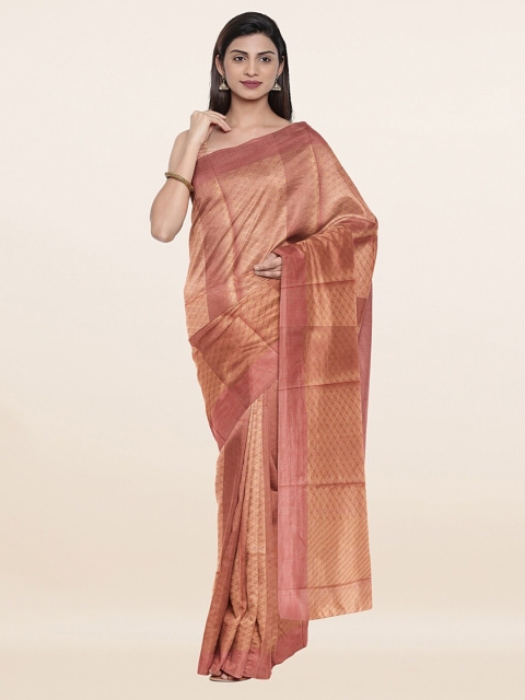 

Pothys Mauve & Golden Zari Jute Cotton Saree