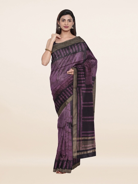 

Pothys Purple & Black Jute Cotton Saree