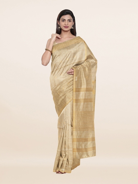 

Pothys Tan Brown & Golden Ethnic Motifs Zari Jute Cotton Saree