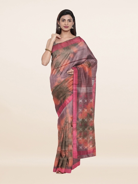 

Pothys Pink & Grey Jute Cotton Saree