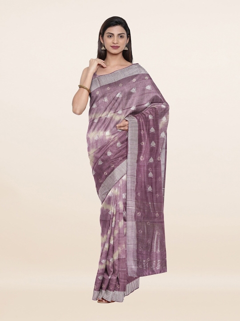 

Pothys Lavender & White Woven Design Zari Jute Cotton Saree