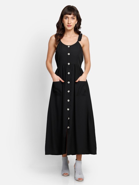 

YOU FOREVER Black Crepe Maxi Dress