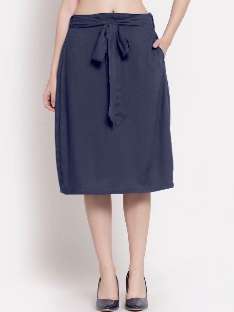 

PATRORNA Women Blue Solid A-Line Skirt