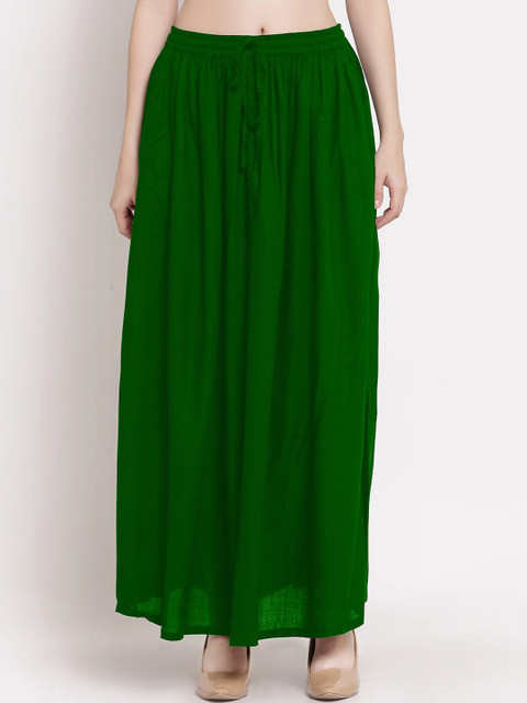 

PATRORNA Women Green Solid Tulip Maxi Skirt