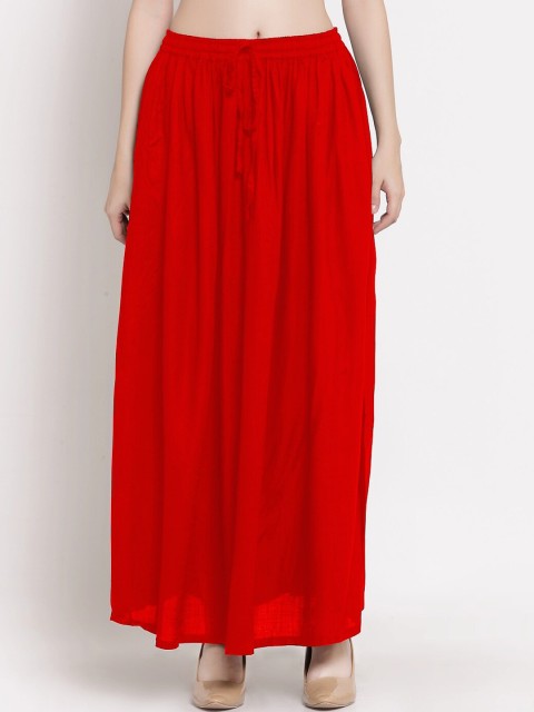 

PATRORNA Women Red Solid Maxi Tulip Skirts