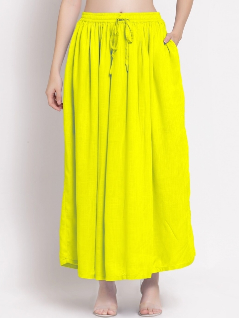 

PATRORNA Women Yellow Solid Tulip Maxi Skirts