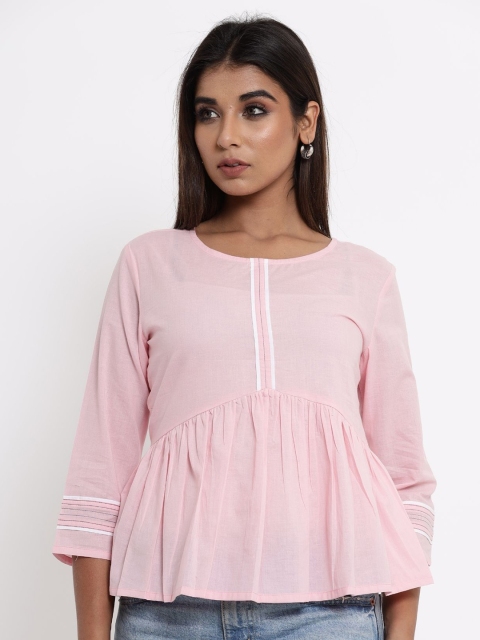 

Label Tamanna Rungta Pink Peplum Top