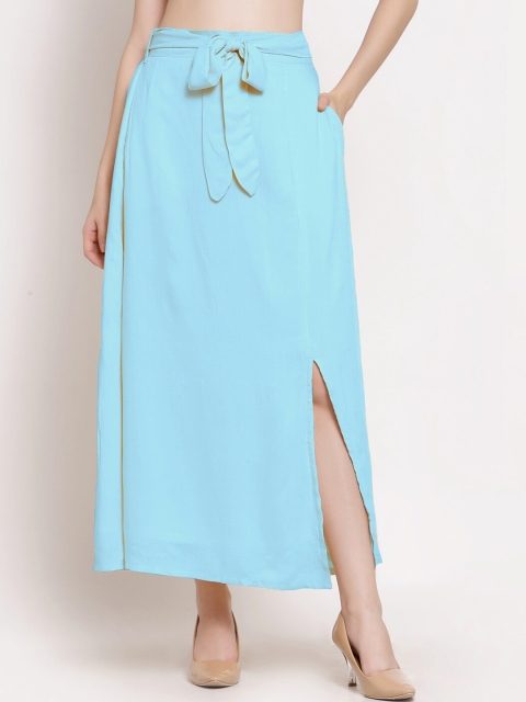 

PATRORNA Women Blue Solid Maxi Tulip Skirts