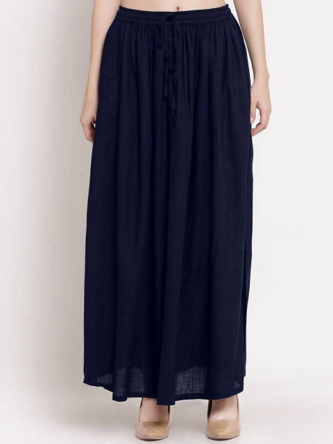 

PATRORNA Women Blue Solid Long Tulip Maxi Skirt