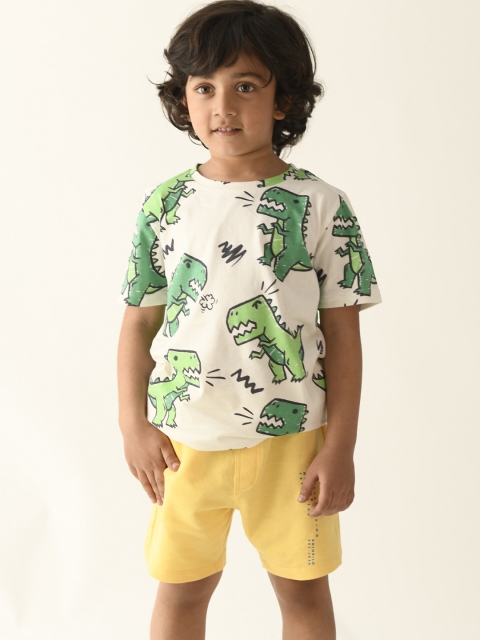 

Anthrilo Boys White Printed T-shirt with Shorts