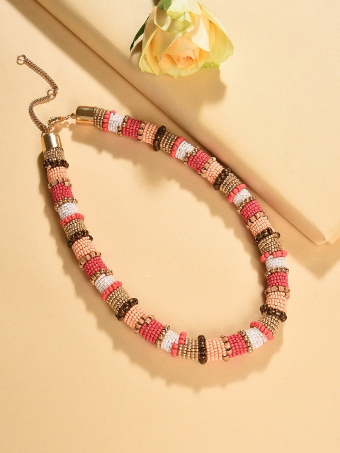 

SOHI Red & Gold-Toned Gold-Plated Necklace