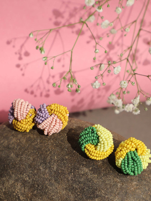 

SOHI Multicoloured Contemporary Studs Earrings, Multi