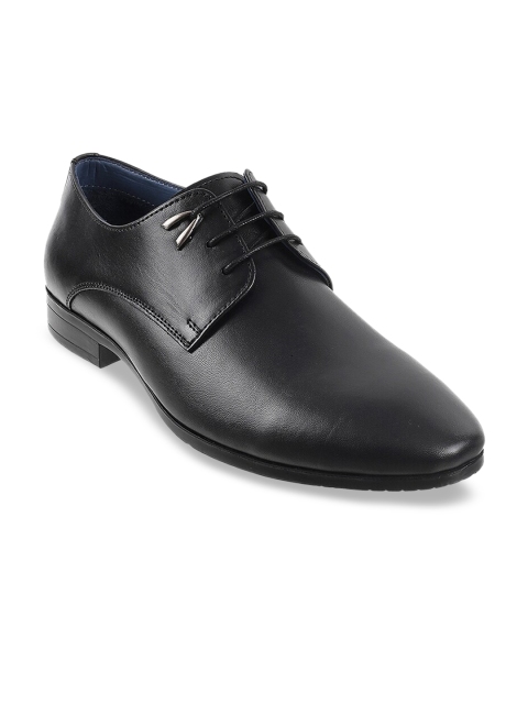 

Mochi Men Black Solid Leather Formal Derbys