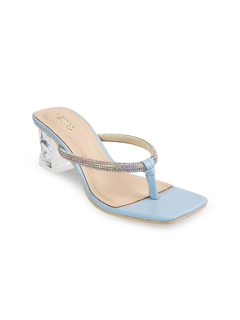 

Metro Blue Embellished Block Sandals