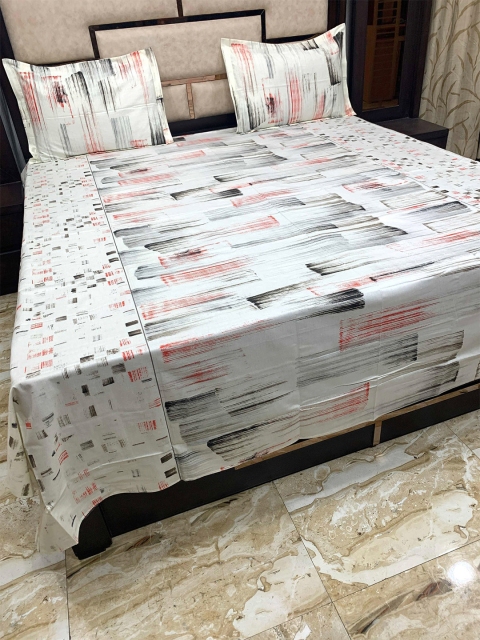 

Pure Decor Black & White 300 TC Queen Bedsheet with 2 Pillow Covers