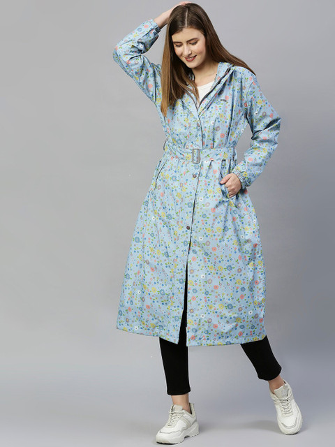 

Zeel Women Blue Printed Rain Jacket