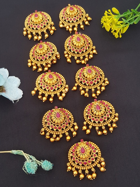 

GRIIHAM Women Pink Gold-Plated Set of 9 Hair Pins