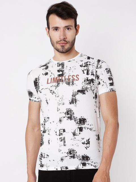 

Rex Straut Jeans Men White Printed Slim Fit T-shirt