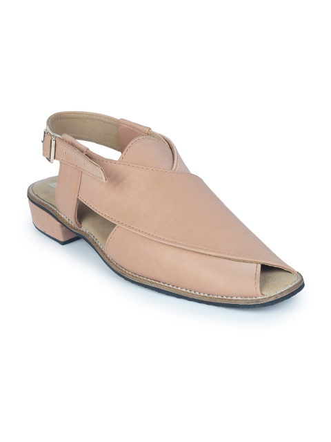 

HOUSE OF JUTTI Men Peach-Coloured Ethnic Comfort Sandals