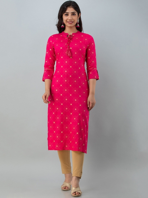 

CKM Women Pink Geometric Printed Kurta