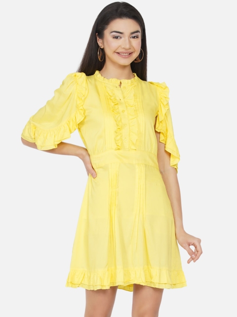

DIVA WALK EXCLUSIVE Yellow A-Line Dress