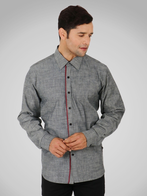 

SHIRT THEORY Men Grey Comfort Casual Shirt