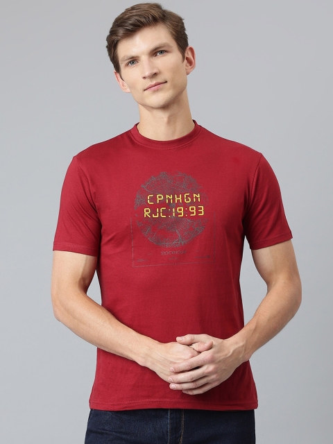 

Richlook Men Maroon Printed Round Neck T-shirt