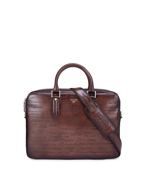 

Da Milano Men Brown Leather Laptop Bag