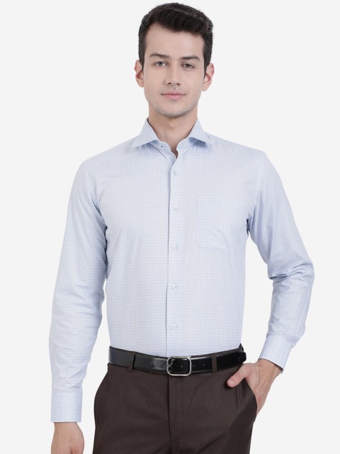 

JADE BLUE Men Blue Printed Cotton Formal Shirt