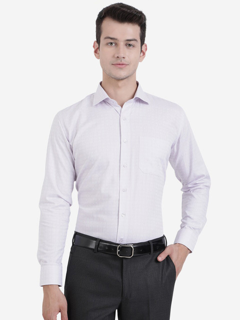 

JADE BLUE Men Purple Micro Checks Checked Formal Shirt