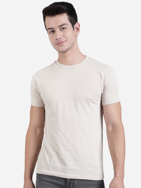 

JADE BLUE Men Grey Slim Fit T-shirt