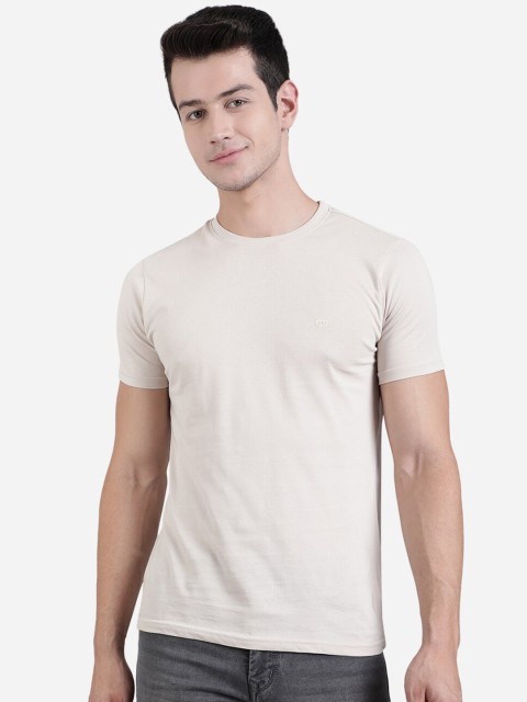 

JADE BLUE Men Grey Slim Fit T-shirt