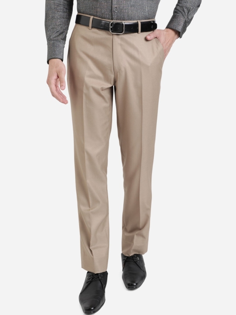 

Greenfibre Men Khaki Wrinkle Free Formal trouser