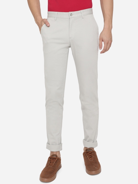 

Greenfibre Men Grey Slim Fit Wrinkle Free Casual Trousers
