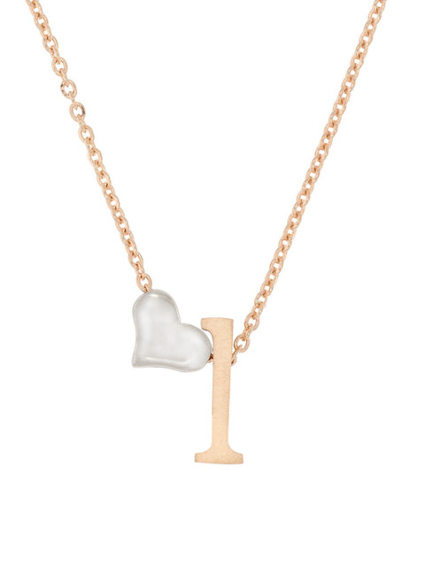 

ANAYARA Women Rose Gold-Toned 925 Sterling Silver Heart Pendant with Link Chain