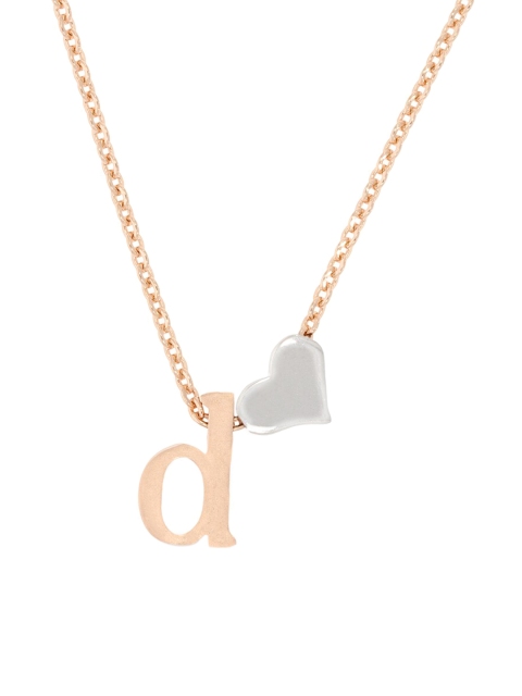 

ANAYRA 925 Sterling Silver Rose Gold Heart Pendant with Link Chain
