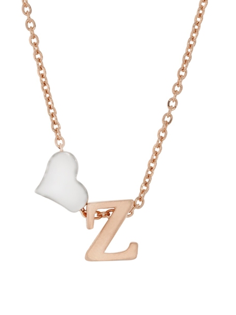 

ANAYARA Women Rose Gold-Toned 925 Sterling Silver Heart Pendant with Link Chain
