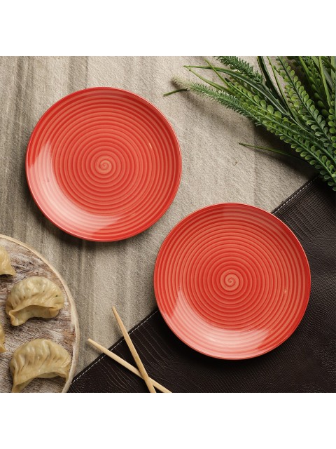 

The Decor Mart Red & Pink 2 Pieces Ceramic Glossy Bowls