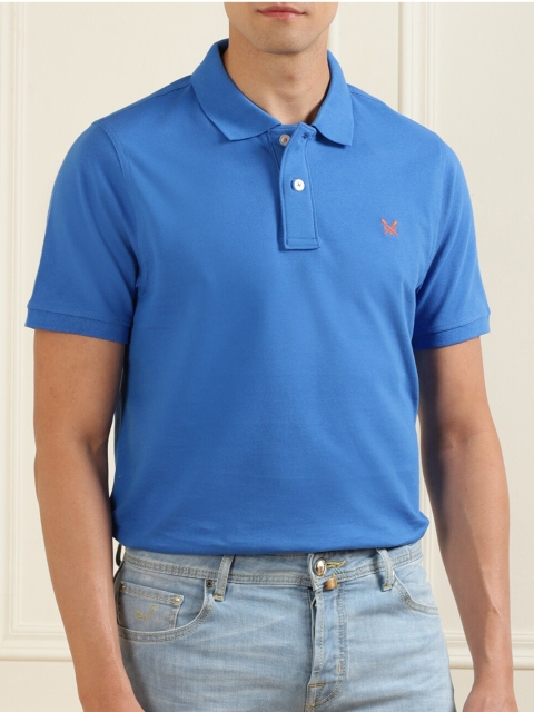 

Crew Clothing Men Blue Polo Collar T-shirt