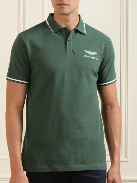 

HACKETT LONDON Men Green Polo Collar T-shirt