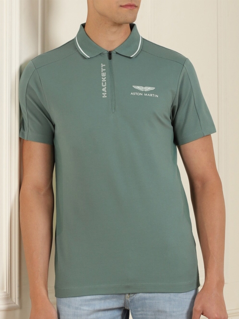 

HACKETT LONDON Men Green Polo Collar T-shirt