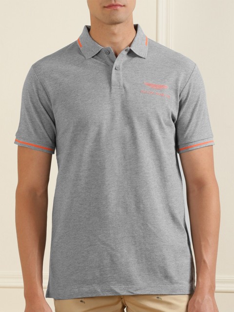 

HACKETT LONDON Men Grey Polo Collar T-shirt