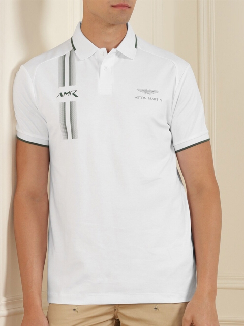 

HACKETT LONDON Men White Polo Collar T-shirt