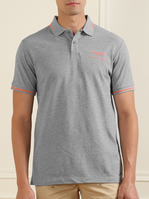 

HACKETT LONDON Men Grey Polo Collar T-shirt