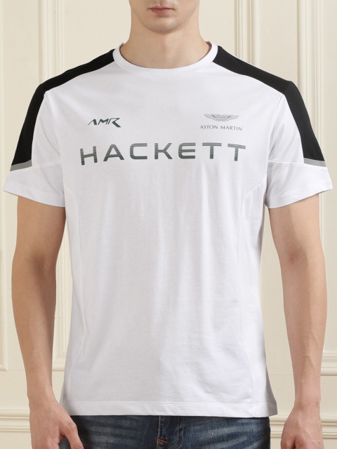 

HACKETT LONDON Men White Typography T-shirt