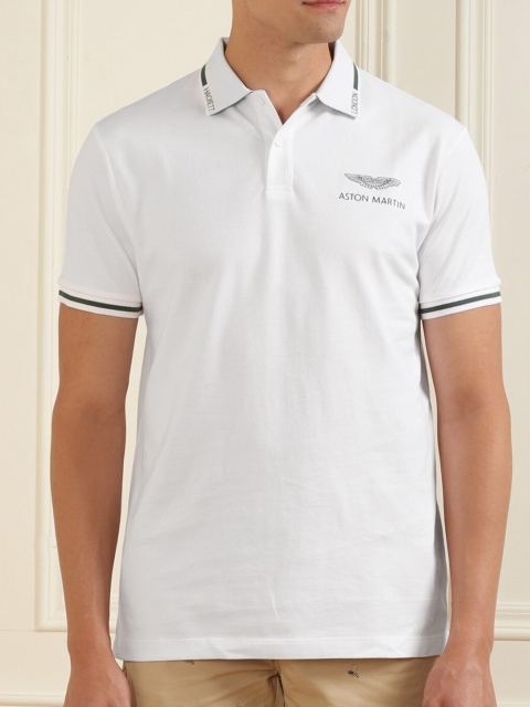 

HACKETT LONDON Men White Polo Collar T-shirt