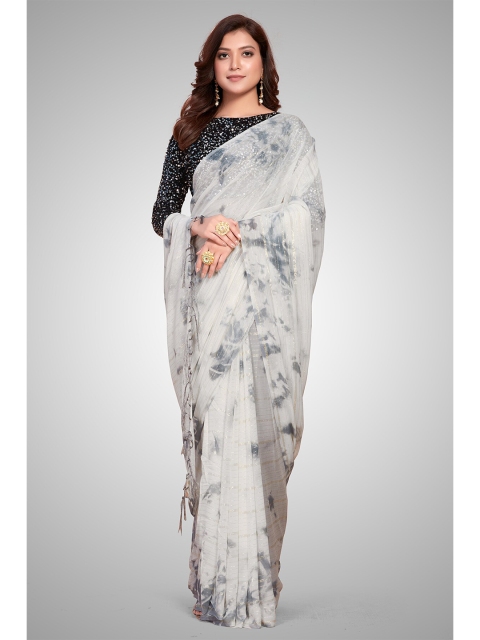 

Mitera Grey Floral Saree
